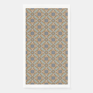 Grey, Orange, Blue Diamond Tiled Pattern Napkin