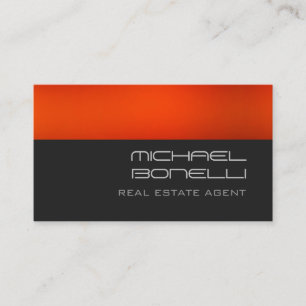 Grey Orange Real Estate Agent Business Card