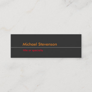 Grey Orange Red Slim Trend Standard Business Card