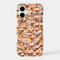 Grey orange rough ceramic tile with flaws, virtual