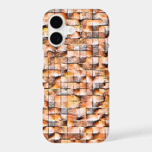 Grey orange rough ceramic tile with flaws, virtual