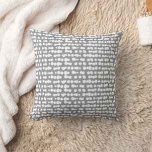 Grey Organic Dots Markmaking Pattern Cushion