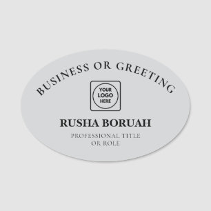 Grey Oval Logo Employee Badge nametags