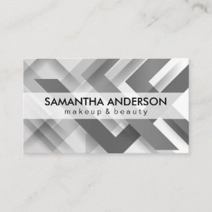 Grey Overlapping Geometric Lines Business Card