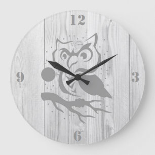 Grey Owl Wall Clock
