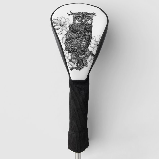 Grey Owl White Orchids Golf Head Cover (Front)