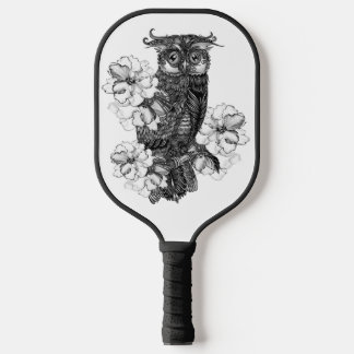 Grey Owl White Orchids Pickleball Paddle