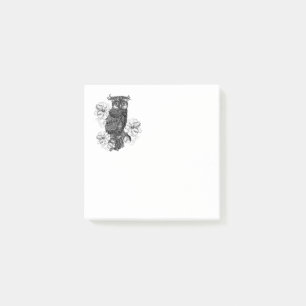 Grey Owl White Orchids Post-it Notes