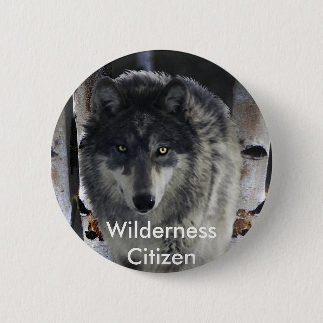 GREY PACK WOLF Collection 6 Cm Round Badge (Front)