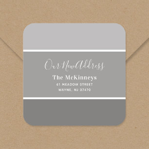 Grey Paint Swatch New Address Square Sticker