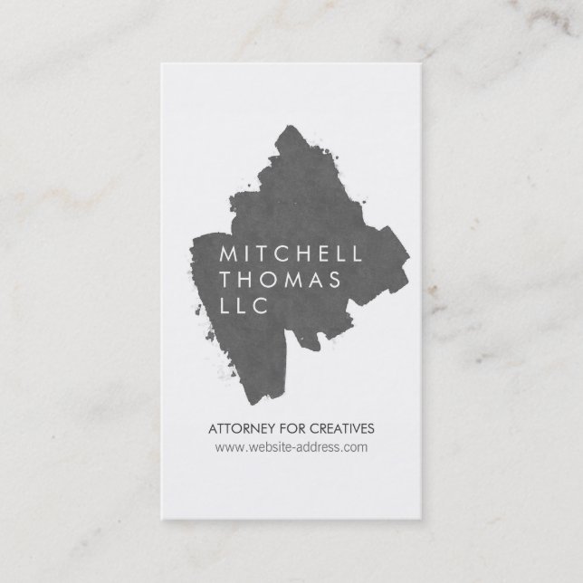 Grey Painted Logo Business Card (Front)
