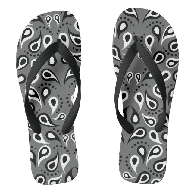 grey paisley flip flops (Footbed)