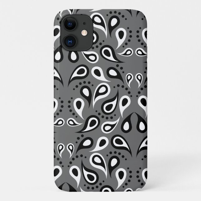 grey paisley phone case