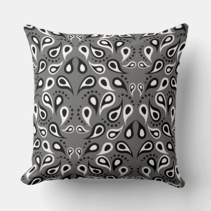 grey paisley pillow