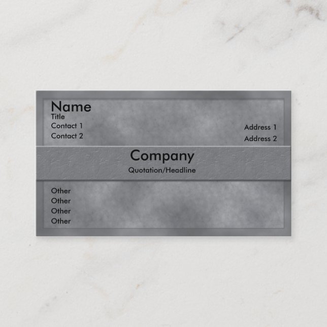 Grey Parchment Business Card (Front)