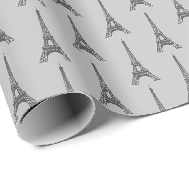 Grey Paris Gift Wrap Wrapping Paper France (Roll Corner)