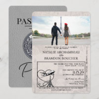 Grey Paris Passport Wedding