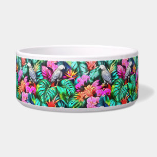 Grey Parrot Jungle Dreams Seamless Surface Pattern