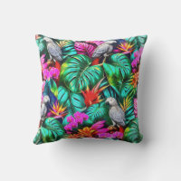 Grey Parrot Jungle Dreams Seamless Surface Pattern