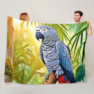 Grey Parrot Perch Fleece Blanket