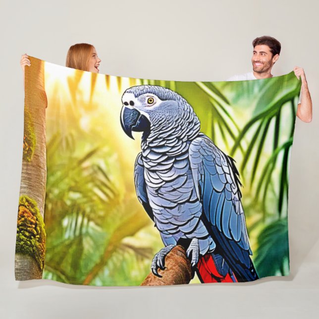 Grey Parrot Perch Fleece Blanket (In Situ)