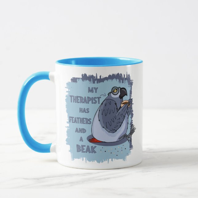 Grey Parrot Therapist - Funny Gift idea for Owners Mug (Left)