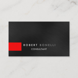 Grey Pattern Red Stripe Consultant Business Card