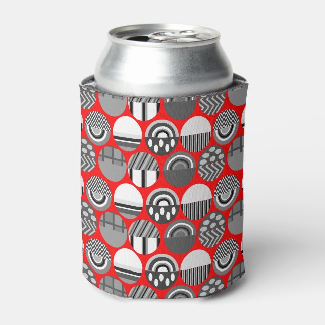Grey Patterned Ovals  Can Cooler (Can Front)