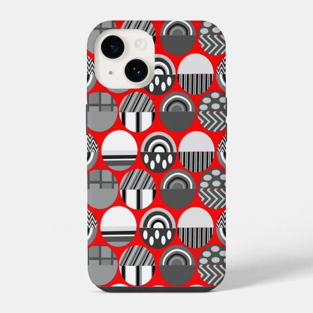 Grey Patterned Ovals  iPhone Case (Back)
