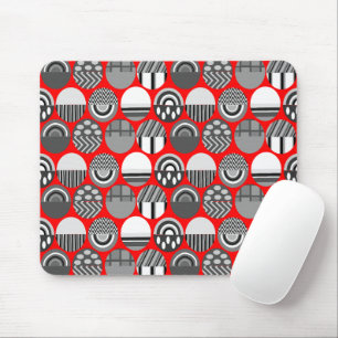 Grey Patterned Ovals Mouse Pad