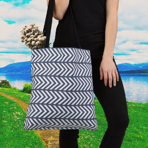 Grey Patterned Tote Bag