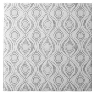 Grey Patterns Сircles Tile