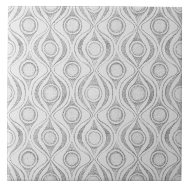 Grey Patterns Сircles Tile (Front)