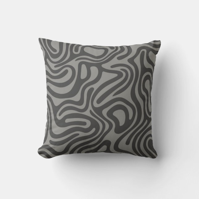 Grey  Patterns Abstract Throw Pillow (Front)