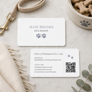 Grey Paw Dog Walker Business Card