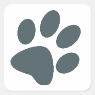 Grey Paw Print Square Sticker