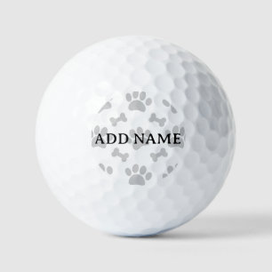 Grey Paws And Bones Pattern Golf Balls
