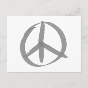 Grey Peace Sign Postcard