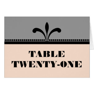 Grey/Peach Fancy Art Deco Table Number Card