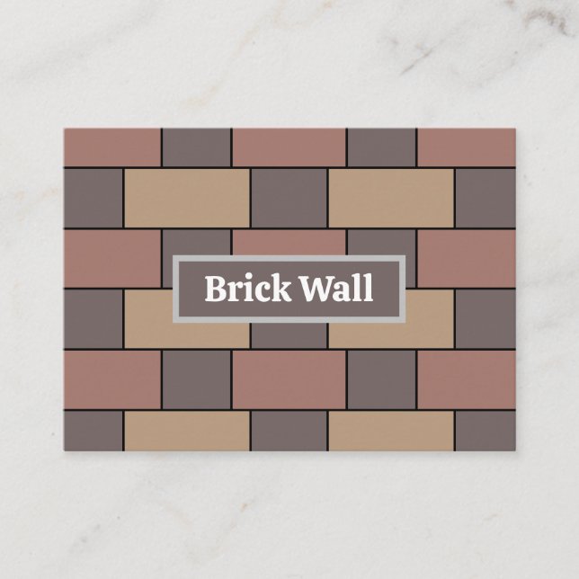 Grey Peach Pink Brick Wall  Business Card (Front)