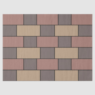Grey Peach Pink Brick Wall Tissue Paper