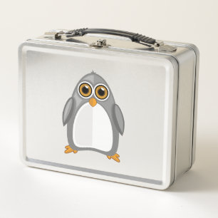 Grey Penguin  Metal Lunch Box