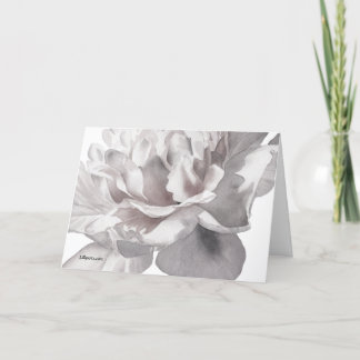Grey Peony Fine Art Watercolor Greeting Card