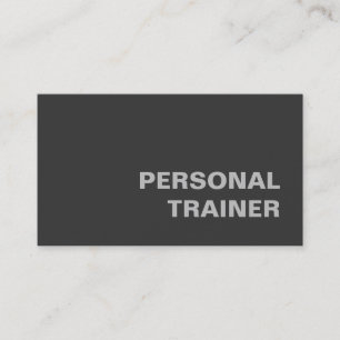 Grey Personal Trainer Fitness Sport Custom Business Card