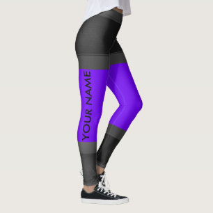 Grey Personalise Leggings Purple Change The Colour