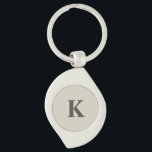 Grey personalised Monogrammed Key Ring<br><div class="desc">This cute keychain featuring your initial with stylish grey colours.
Custom it now to add your initial monogram.</div>