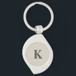 Grey personalised Monogrammed Key Ring<br><div class="desc">This cute keychain featuring your initial with stylish grey colours.
Custom it now to add your initial monogram.</div>