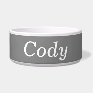Grey personalised pet bowl