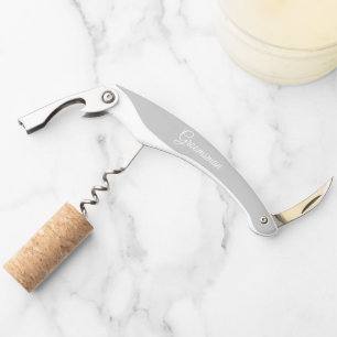 Grey Personalised Wedding Groomsman Corkscrew