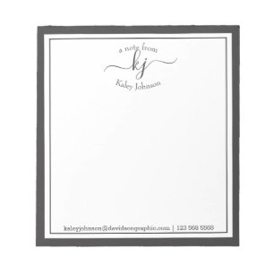 Grey Personalized   From The Desk Of Notepad